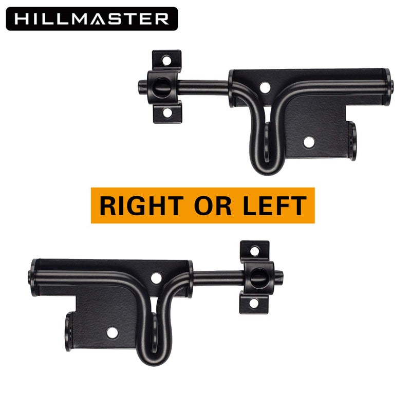 Hillmaster Slide Bolt Gate Latch for Wooden Fence Door Lock With Padlock Hole, Heavy Duty Sliding Lock, Black Barrel Bolt Latches Hardware for Wood Vinyl Fence Barn Shed - Image 3